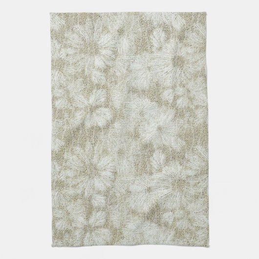 Floral Daisy Velvety Cream Textur Geschirrtuch (Vertikal)