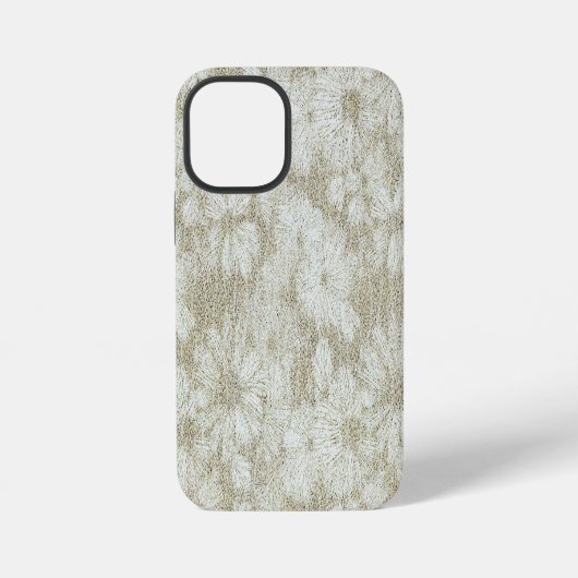 Floral Daisy Velvety Cream Textur iPhone Hülle (Rückseite)