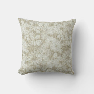 Floral Daisy Velvety Cream Textur Kissen