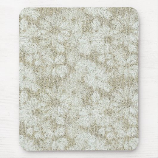 Floral Daisy Velvety Cream Textur Mousepad (Vorne)