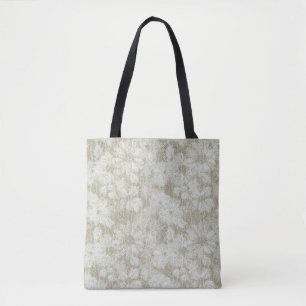 Floral Daisy Velvety Cream Textur Tasche