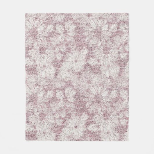 Floral Daisy Velvety Dusty Pink Fleecedecke (Vorderseite)