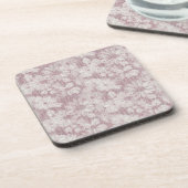 Floral Daisy Velvety Dusty Pink Getränkeuntersetzer (Linke Seite)