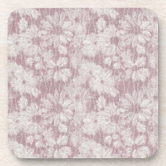Floral Daisy Velvety Dusty Pink Getränkeuntersetzer (Vorderseite)