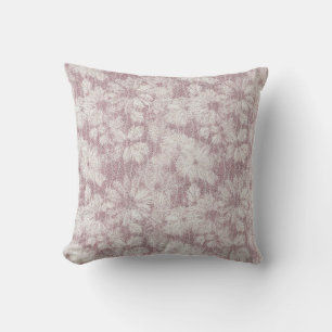 Floral Daisy Velvety Dusty Pink Kissen