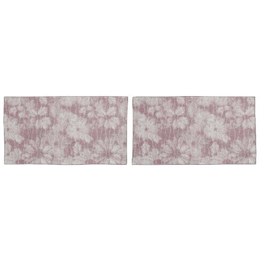 Floral Daisy Velvety Dusty Pink Kissenbezug (Vorderseite-Set)