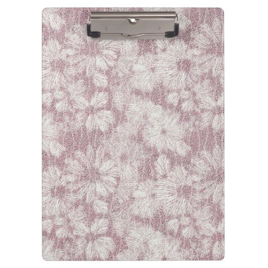 Floral Daisy Velvety Dusty Pink Klemmbrett (Vorderseite)