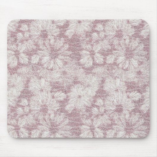 Floral Daisy Velvety Dusty Pink Mousepad (Vorne)