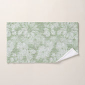 Floral Daisy Velvety LIme Green Badhandtuch Set (Handtuch)