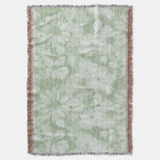 Floral Daisy Velvety LIme Green Decke (Vorderseite Vertikal)