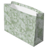 Floral Daisy Velvety LIme Green Große Geschenktüte (Rückseite Schrägansicht)