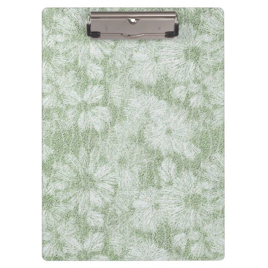 Floral Daisy Velvety LIme Green Klemmbrett (Vorderseite)