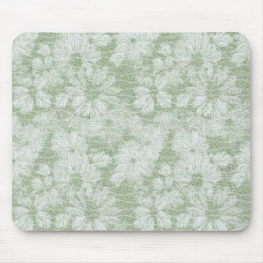 Floral Daisy Velvety LIme Green Mousepad (Vorne)