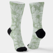 Floral Daisy Velvety LIme Green Socken (Gewinkelt)