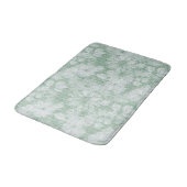 Floral Daisy Velvety Mint Green Badematte (Schrägansicht)