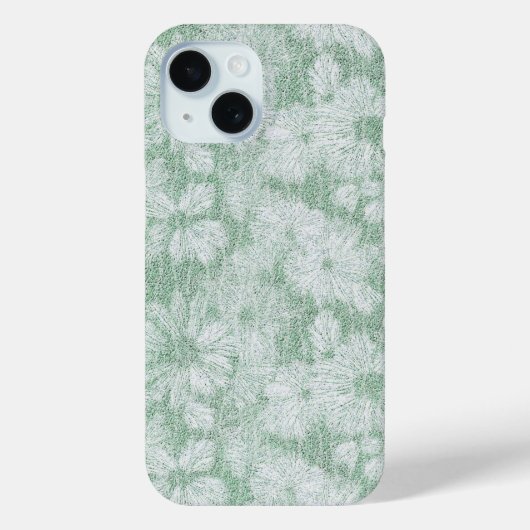Floral Daisy Velvety Mint Green Case-Mate iPhone Hülle (Rückseite)