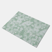 Floral Daisy Velvety Mint Green Fußmatte (Schrägansicht)