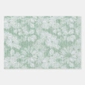 Floral Daisy Velvety Mint Green Geschenkpapier Set (Vorderseite 2)