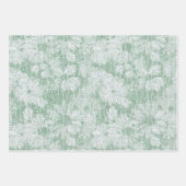 Floral Daisy Velvety Mint Green Geschenkpapier Set (Vorderseite)