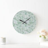 Floral Daisy Velvety Mint Green Große Wanduhr (Zuhause)