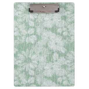 Floral Daisy Velvety Mint Green Klemmbrett