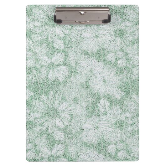 Floral Daisy Velvety Mint Green Klemmbrett (Vorderseite)