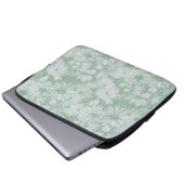 Floral Daisy Velvety Mint Green Laptopschutzhülle (Vorne Knopf)