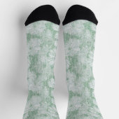 Floral Daisy Velvety Mint Green Socken (Oben)