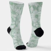 Floral Daisy Velvety Mint Green Socken (Gewinkelt)