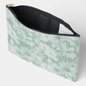 Floral Daisy Velvety Mint Green Zubehörtasche (Offen)