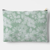 Floral Daisy Velvety Mint Green Zubehörtasche (Rückseite)