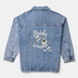 Floral Daisy Waterfall Bridal Bride Denim Jacket Jeansjacke