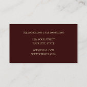 Floral Damask Business Card Visitenkarte (Rückseite)