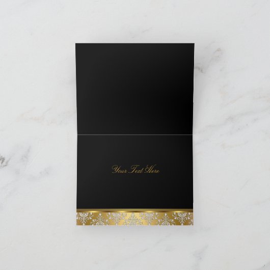 Floral Damask Danke Karte (Innenseite)