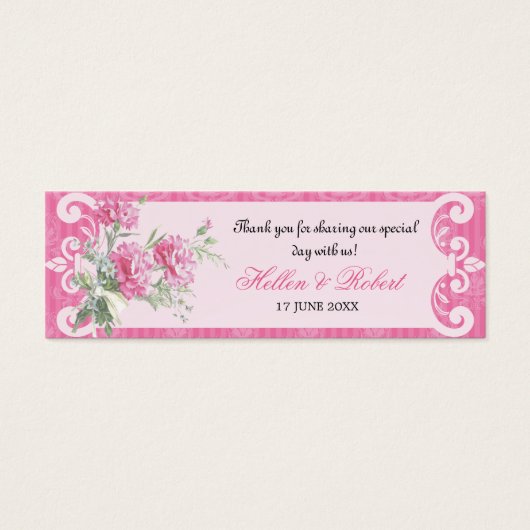 Floral Damask Elegant Wedding Favor Tag (Vorderseite)