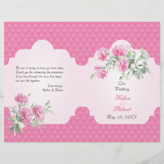 Floral Damask Elegantes Hochzeitsprogramm