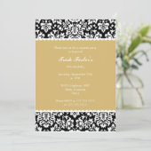 Floral Damask Geburtstag Einladung (Stehend Vorderseite)