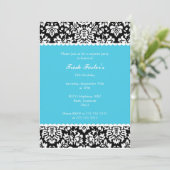 Floral Damask Geburtstag Einladung (Stehend Vorderseite)