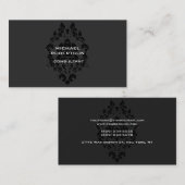 Floral Damask Gray Unique Special Visitenkarte (Vorne/Hinten)