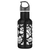 Floral Damask Hübsches Wasser Flasche mit Name Edelstahlflasche (Rückseite)