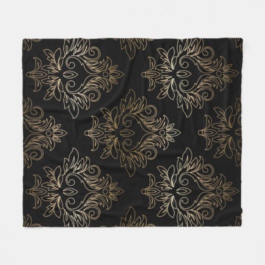 Floral Damask Muster Fleecedecke (Vorderseite (Horizontal))