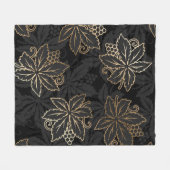 Floral Damask Muster Fleecedecke (Vorderseite (Horizontal))