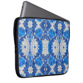Floral Damask, Sapphire Blue und Grau Laptopschutzhülle (Vorne Rechts)