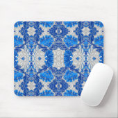 Floral Damask, Sapphire Blue und Grau Mousepad (Mit Mouse)