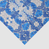 Floral Damask, Sapphire Blue und Grau Seidenpapier (Ausschnitt)
