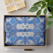 Floral Damask, Sapphire Blue und Grau Seidenpapier (Geschenk)