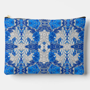 Floral Damask, Sapphire Blue und Grau Zubehörtasche