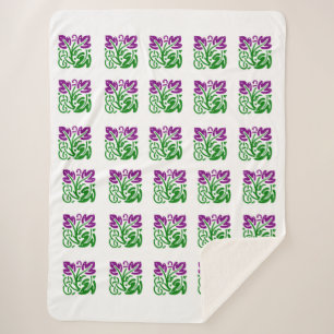 Floral Damask Sherpa Blanket Sherpadecke