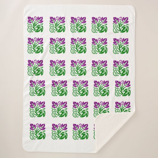 Floral Damask Sherpa Blanket Sherpadecke (Vorderseite)