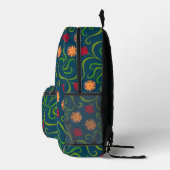 Floral Damask Sonnenblume Boho Navy Blauer Volksku Bedruckter Rucksack (Rechts)